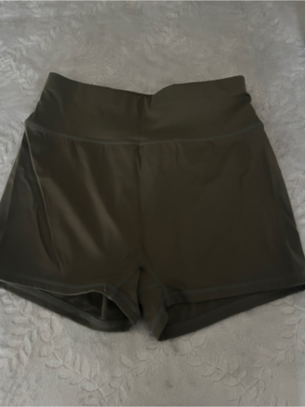 Muse Olive Green High-Waist Athletic Shorts